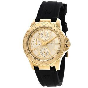 NWT Authentic Technomarine Sea Quartz Gold Dial Women's Watch